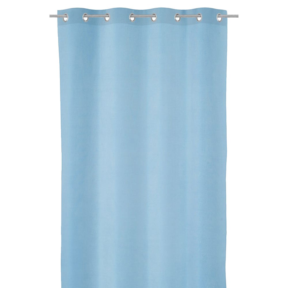 lolahome Set de 2 cortinas lisas azules de tela de loneta de 140x260 cm