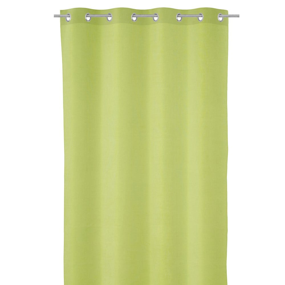lolahome Set de 2 cortinas lisas verdes de tela de loneta de 140x260 cm