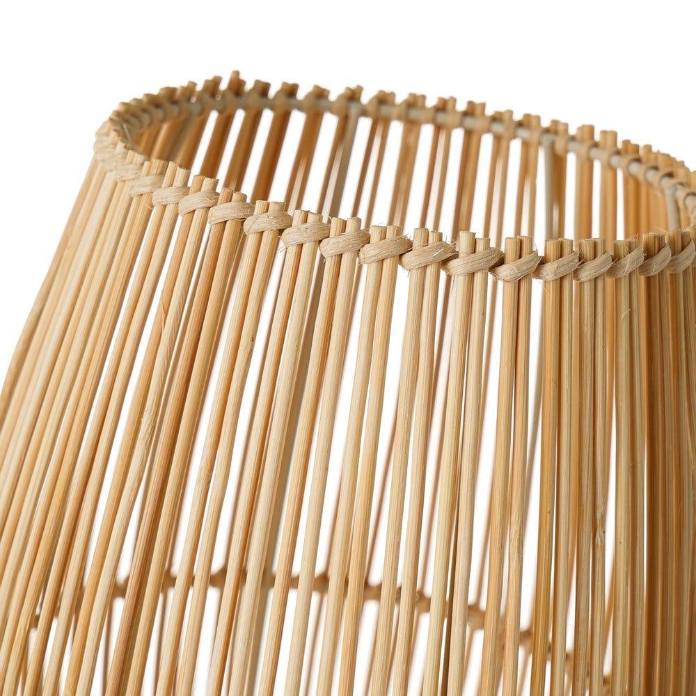 Lolahome Set De 2 Lámparas De Mesita De Noche De Varillas De Bambú De Ø 17x29 Cm