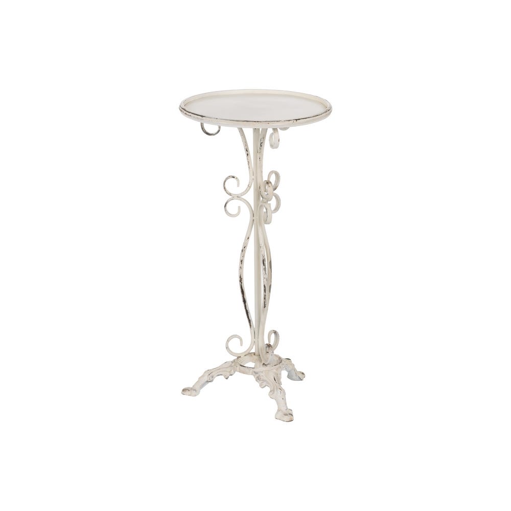 Lolahome Set De 2 Mesa Auxiliar Tallada Beige De 40x77 Cm