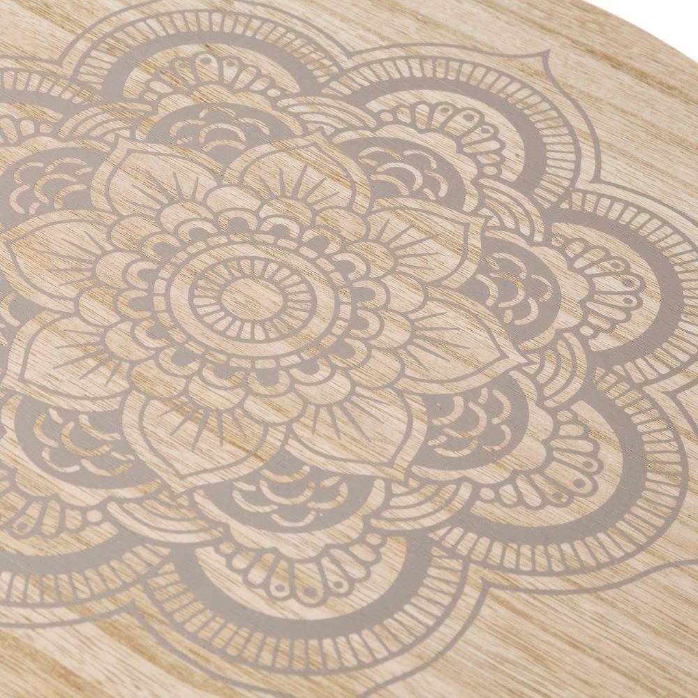 lolahome Set de 2 Mesa auxiliares auxiliares mandala beige