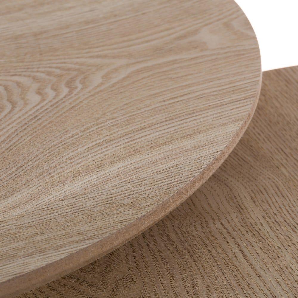 Lolahome Set De 2 Mesa Auxiliares Auxiliares Nido Natural