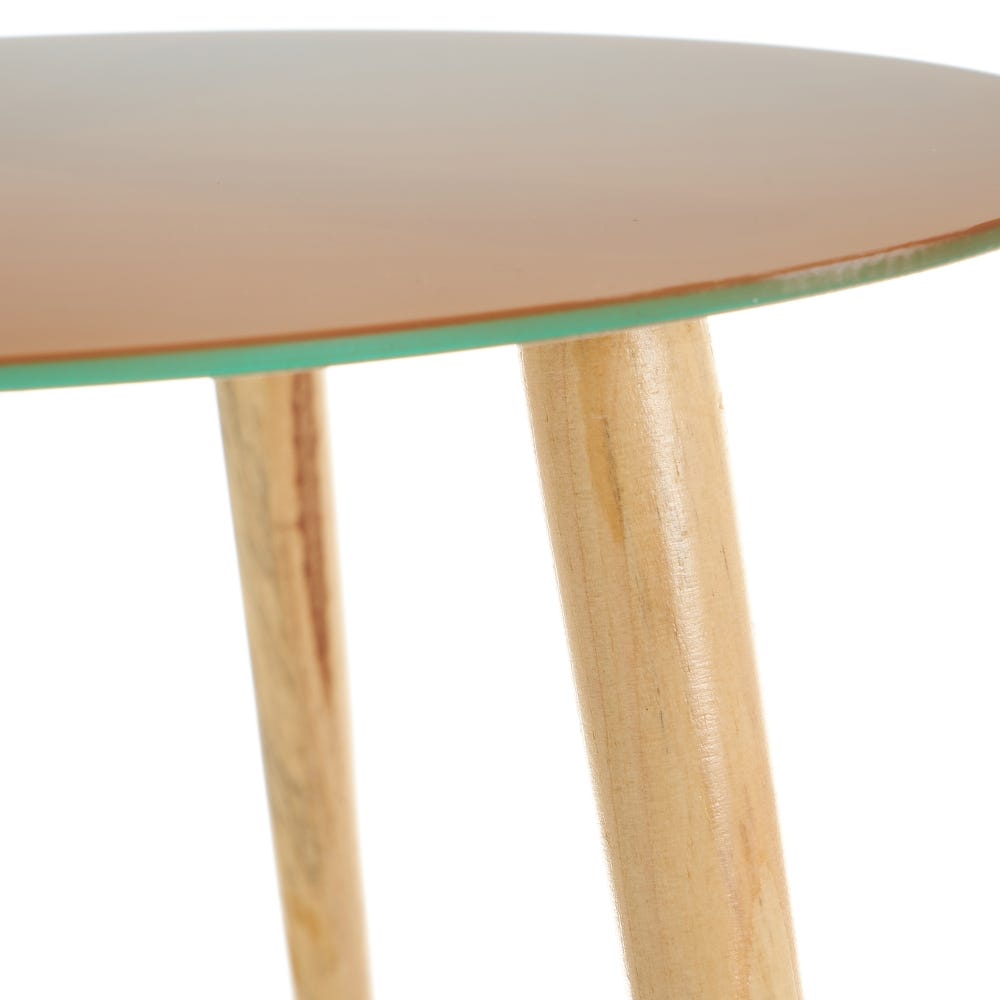 Lolahome Set De 2 Mesa Auxiliares Auxiliares Verde Y Naranja