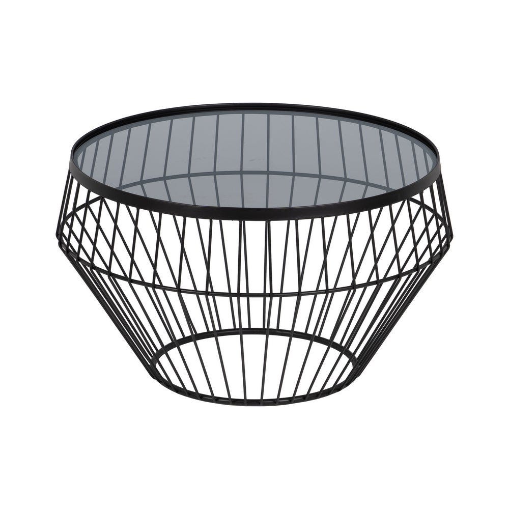 Lolahome Set De 2 Mesas De Centro De Cristal Y De Metal