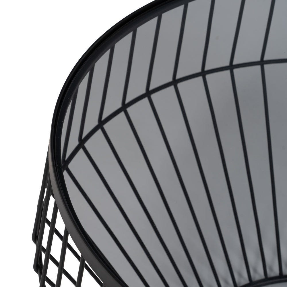 Lolahome Set De 2 Mesas De Centro De Cristal Y De Metal