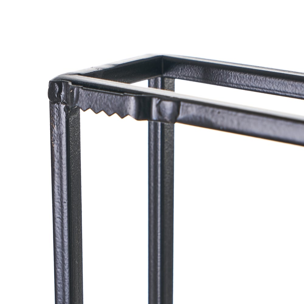 Lolahome Set De 2 Murales De Hojas De Hierro Y Fibra Natural Negro Y Natural De 38x91 Cm