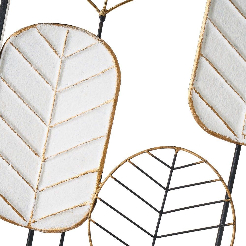 Lolahome Set De 2 Murales De Ramas De Hierro Negro Y Dorado De 35x90 Cm