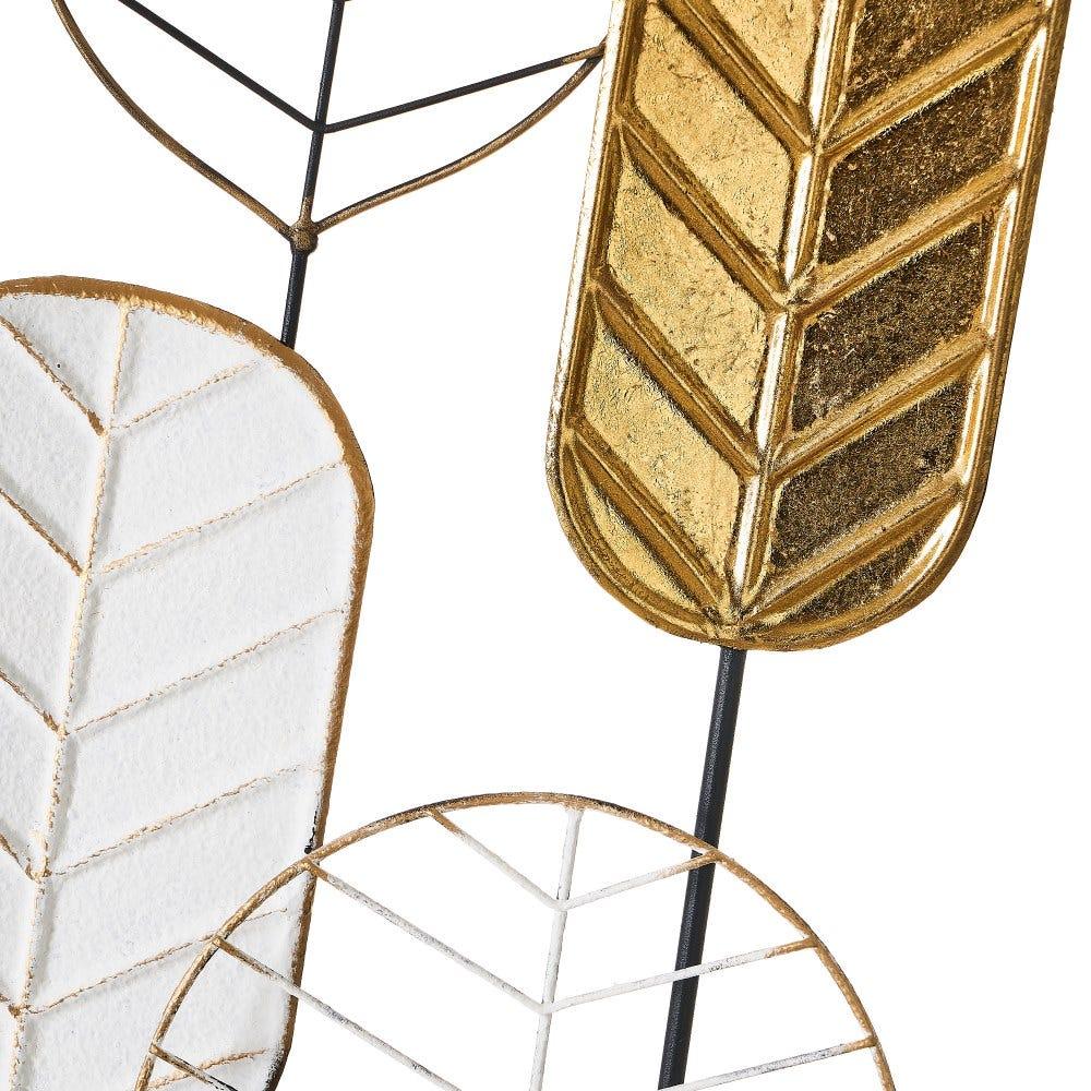 lolahome Set de 2 murales de ramas de hierro negro y dorado de 35x90 cm