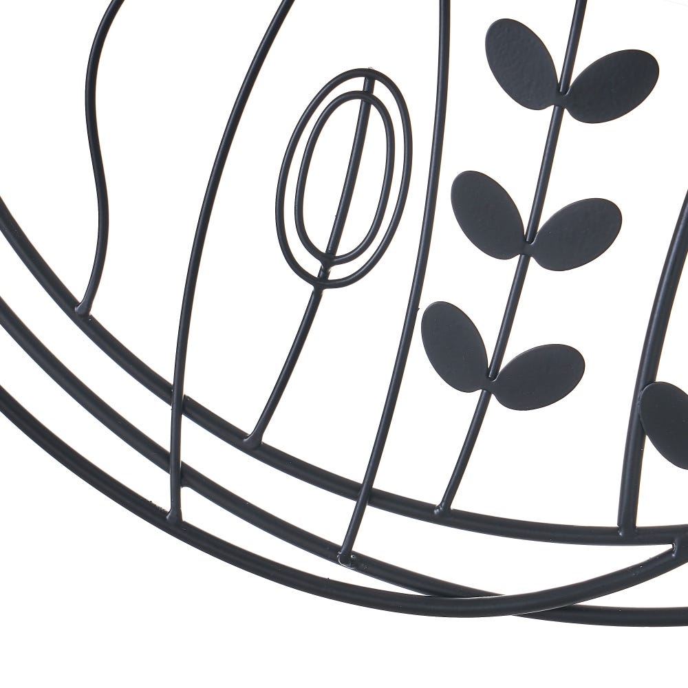 Lolahome Set De 2 Murales Redondos De Flores De Hierro Negros De 50x50 Cm