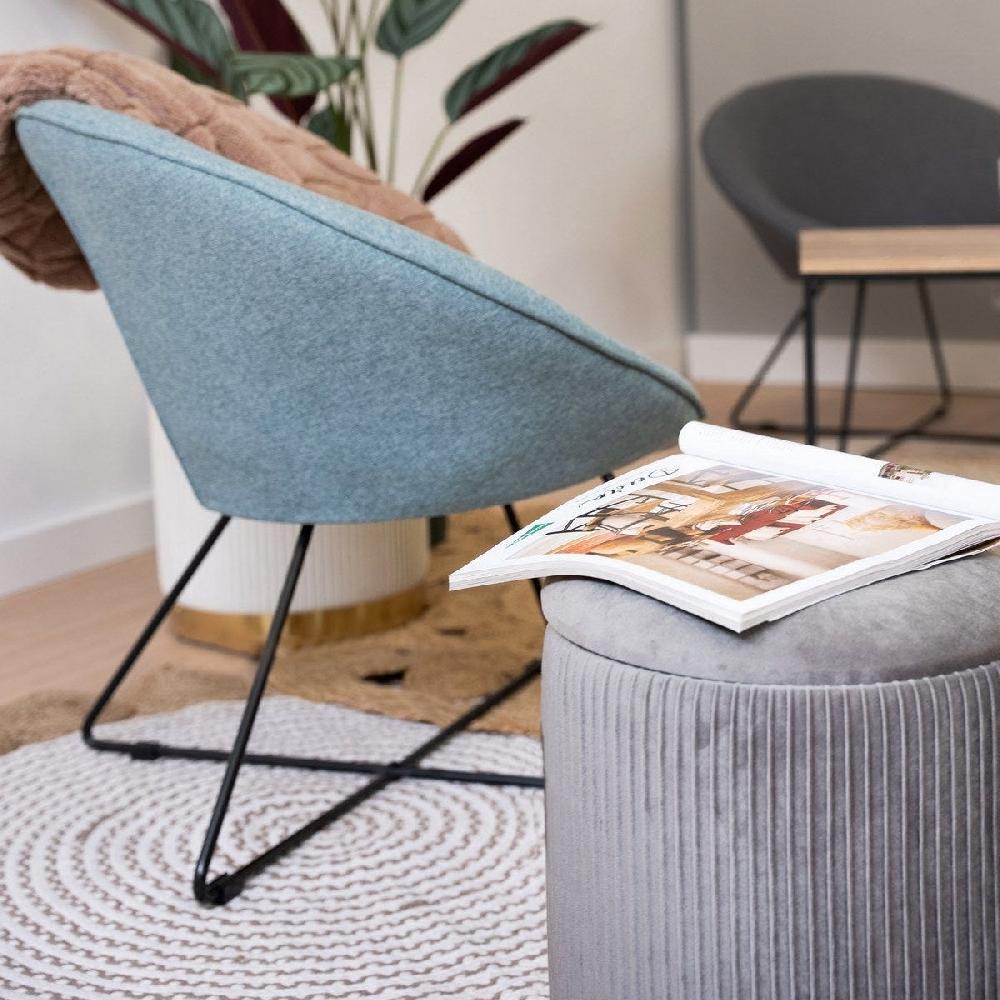 Lolahome Set De 2 Puff Arcón Plisados De Terciopelo Gris