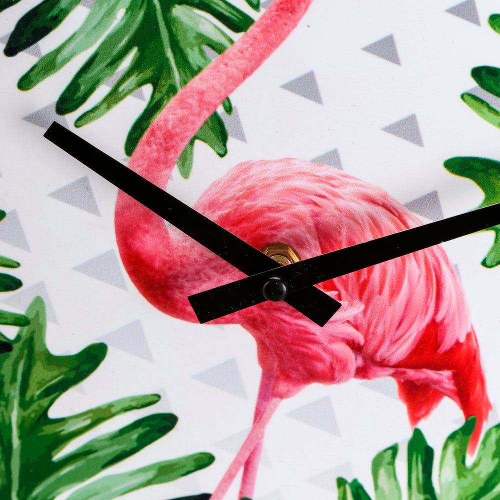 Lolahome Set De 2 Relojes De Flamencos Blanco Y Rosa De Madera Y Metal De Ø 30 Cm