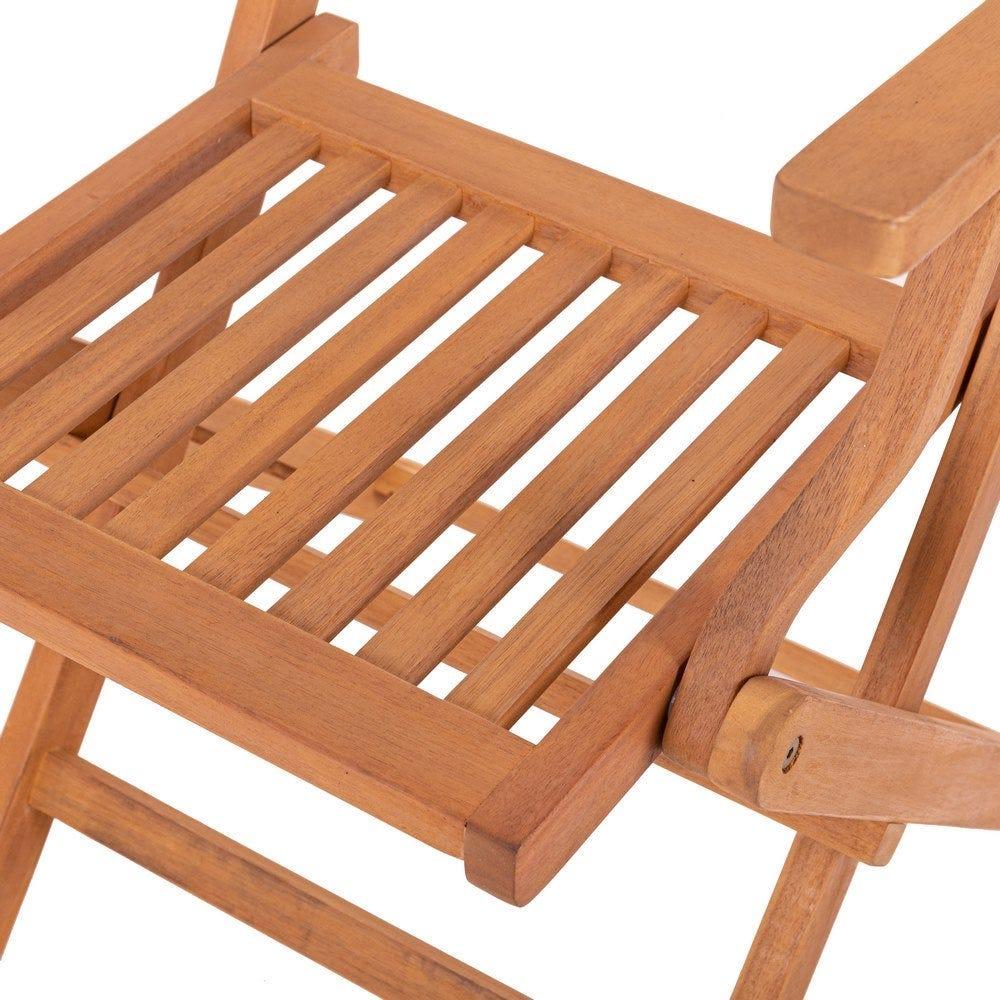 Lolahome Set De 2 Sillas Plegables Kate De Madera Sostenible De Acacia Natural De 51x60x90 Cm