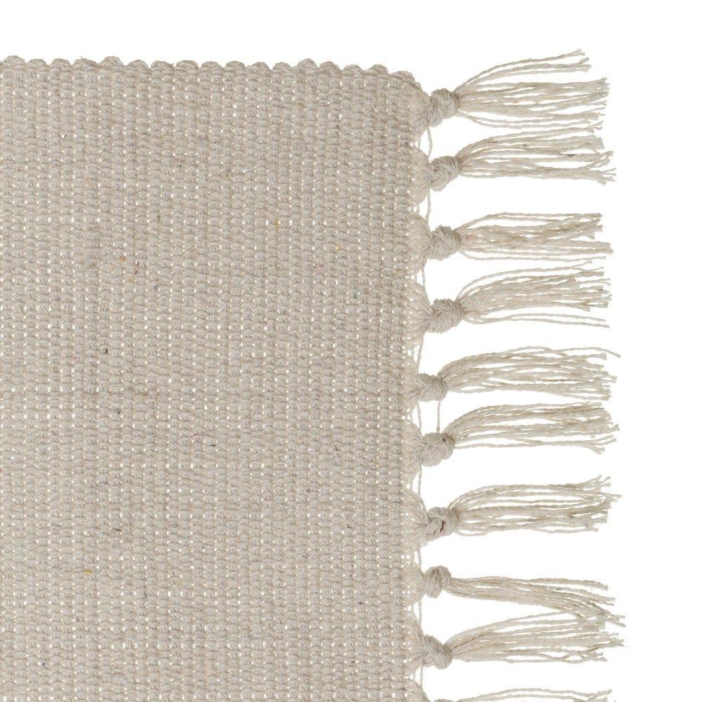 lolahome Set de 3 alfombras de flecos de algodón natural de 50x80 cm