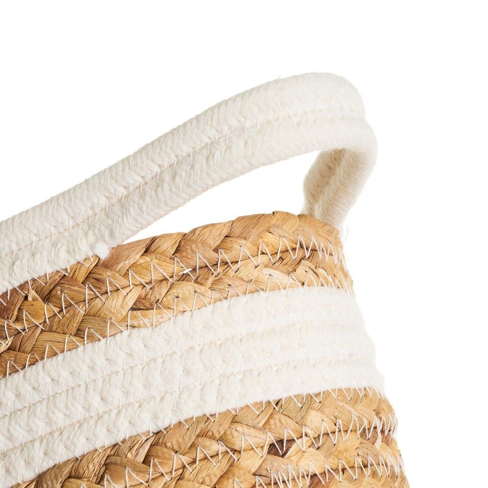 Lolahome Set De 3 Cestas Trenzadas De Algodón Y Fibra Natural Beiges Ovaladas