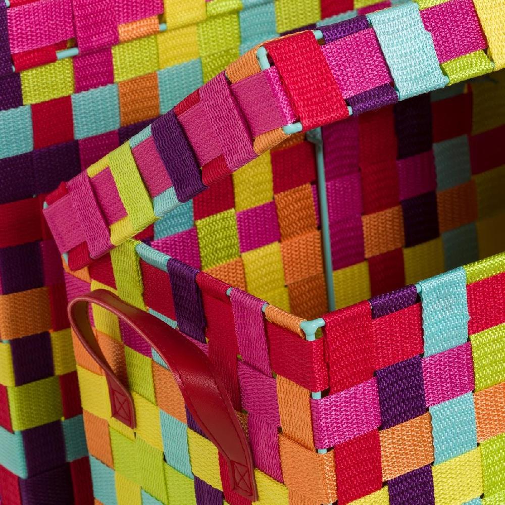 lolahome Set de 3 cestos de ropa trenzados de polipropileno multicolor