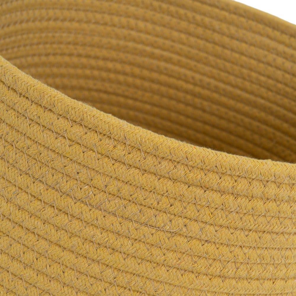 lolahome Set de 3 cestos redondos de cuerda de algodón natural mostaza
