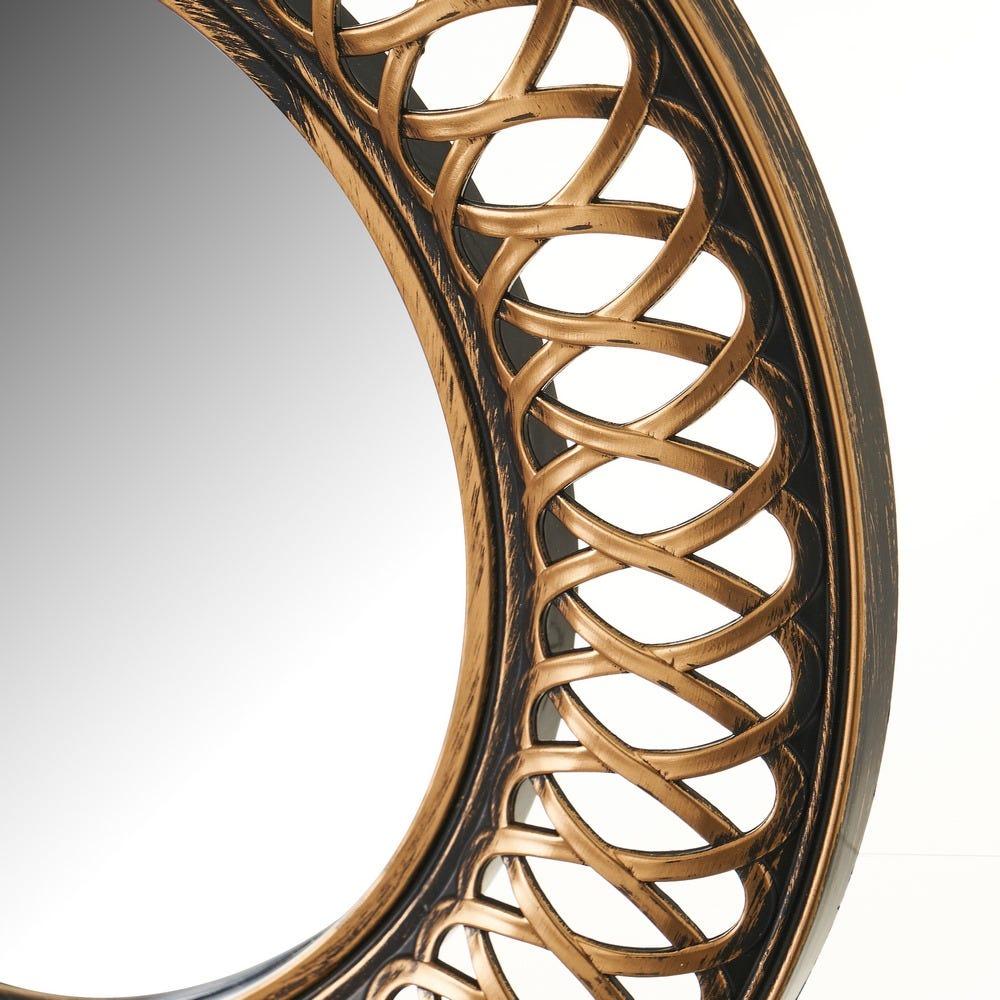 lolahome Set de 3 espejos de cenefa oro envejecido de cristal y plástico