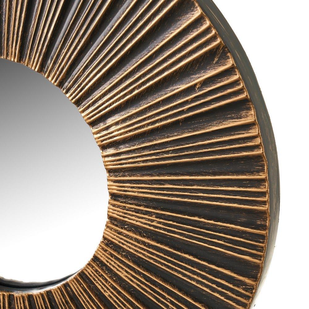 lolahome Set de 3 espejos de rayas oro envejecido de cristal y plástico