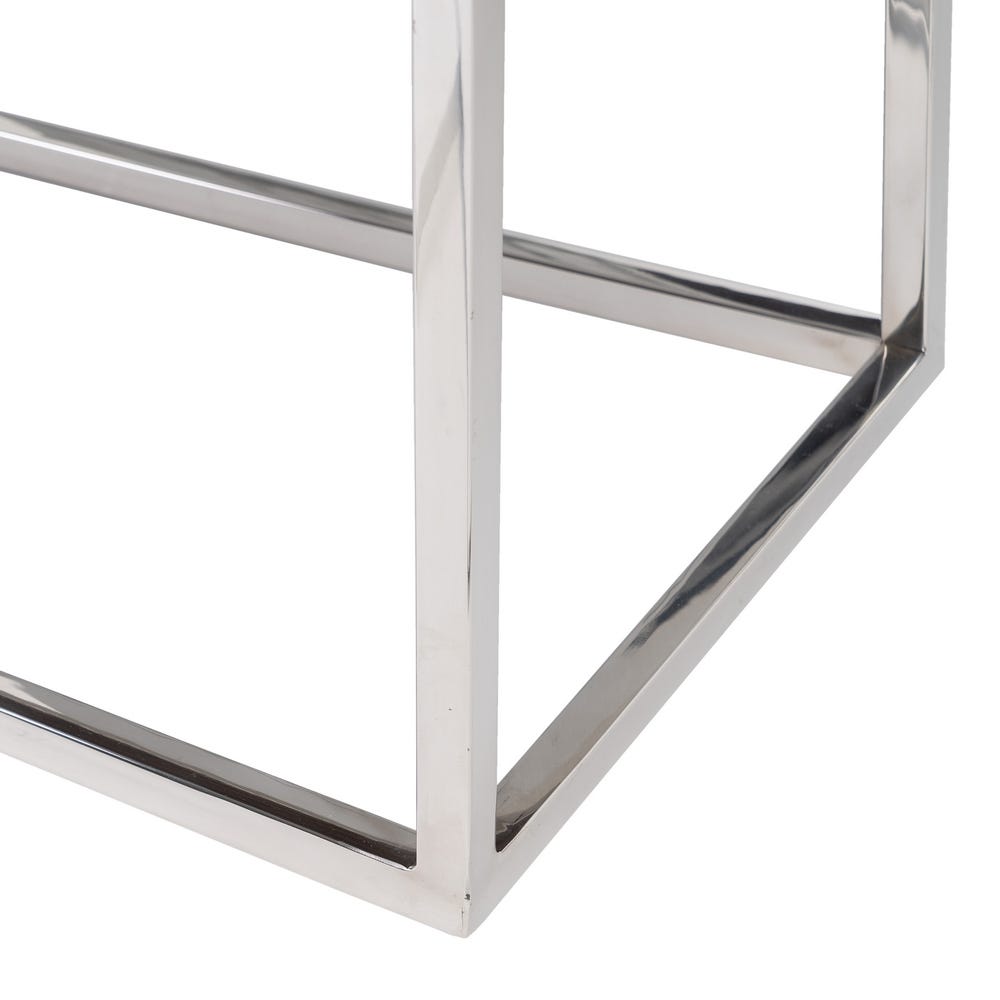 Lolahome Set De 3 Mesas De Centro Nido De Acero Inoxidable Plateado Y Madera De Mango Natural