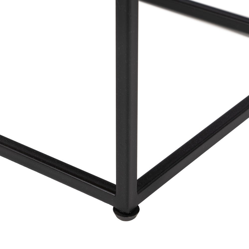 Lolahome Set De 3 Mesas De Centro Nido De Cristal Y Ratán