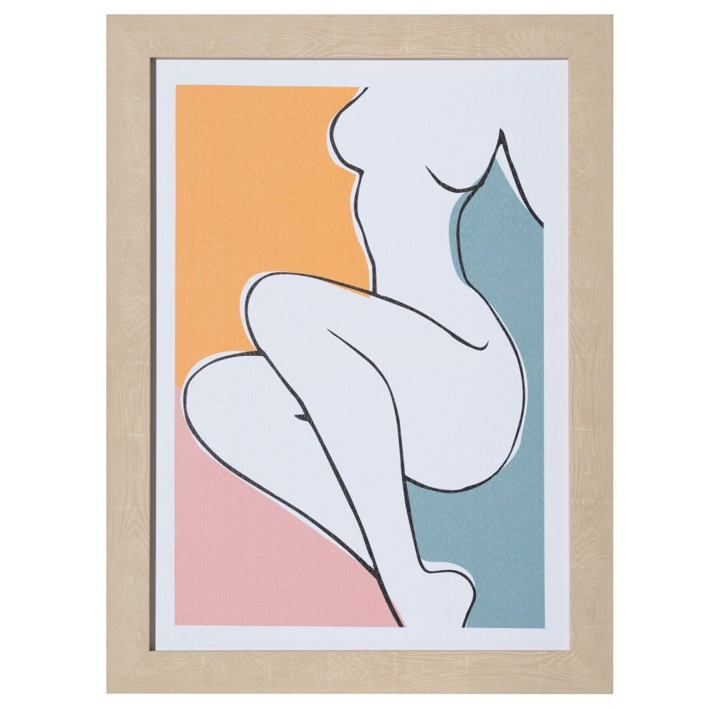 Lolahome Set De 4 Cuadros Desnudo Con Trazos De Lienzo