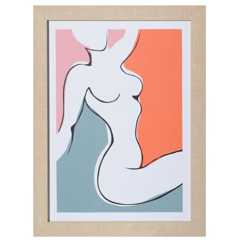 Lolahome Set De 4 Cuadros Desnudo Con Trazos De Lienzo