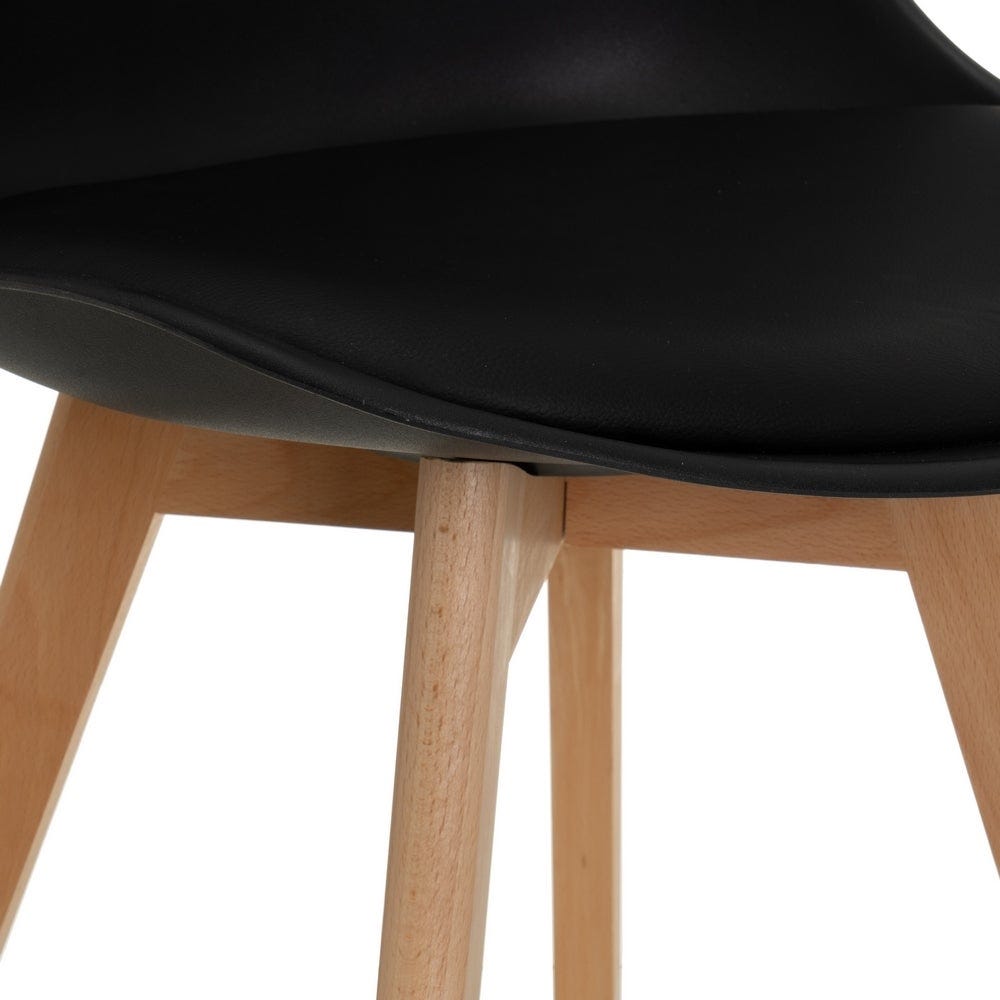 Lolahome Set De 4 Sillas De Comedor Con Cojín De Polipiel De Madera De 48x57x82 Cm