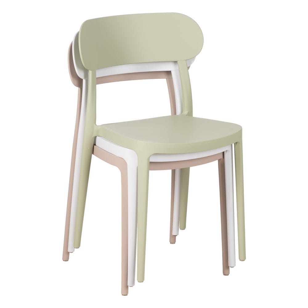 lolahome Set de 4 sillas de comedor de diseño apilable de polipropileno de 48x50x80 cm