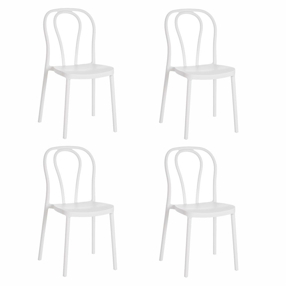 Lolahome Set De 4 Sillas De Comedor De Ondas De Polipropileno De 43x53x85 Cm