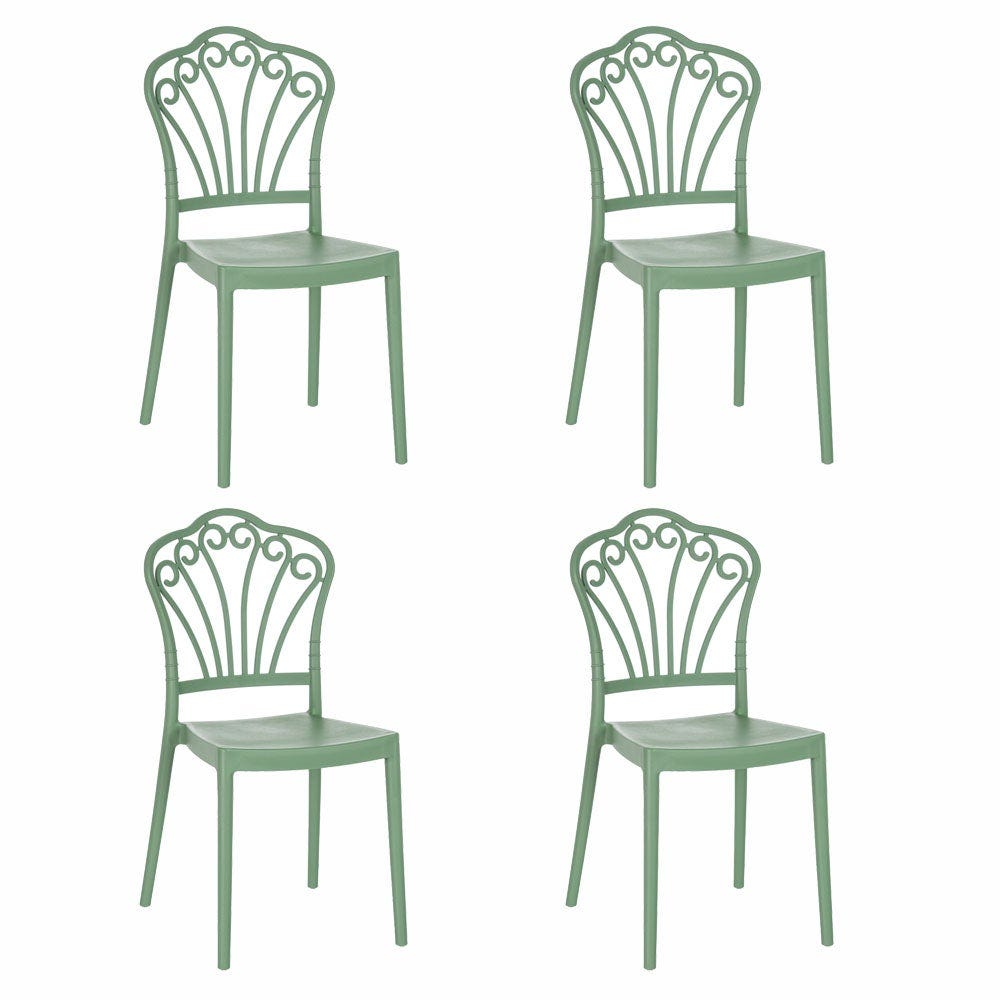 Lolahome Set De 4 Sillas De Comedor Mariposa De Polipropileno De 44x52x90 Cm