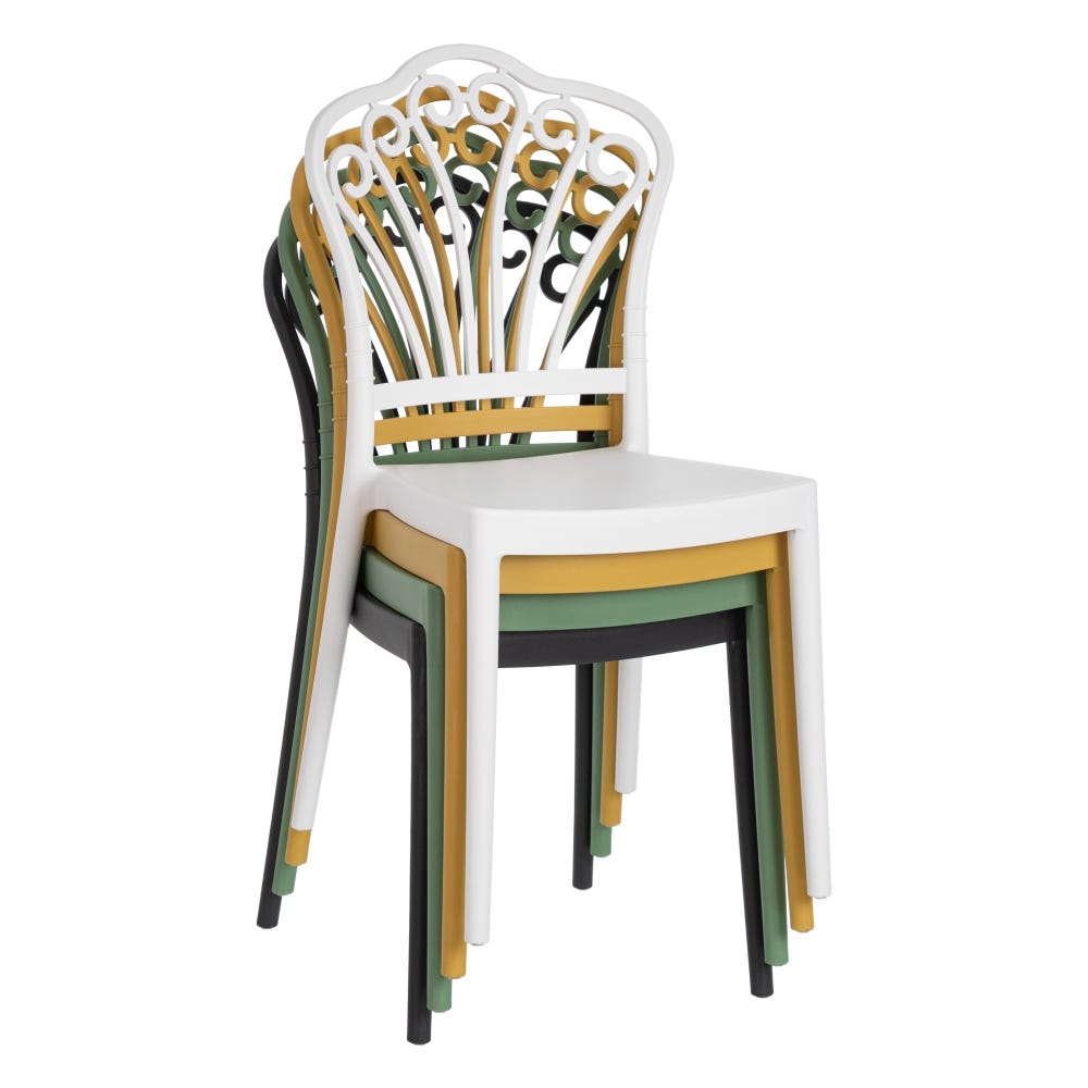 lolahome Set de 4 sillas de comedor mariposa de polipropileno de 44x52x90 cm