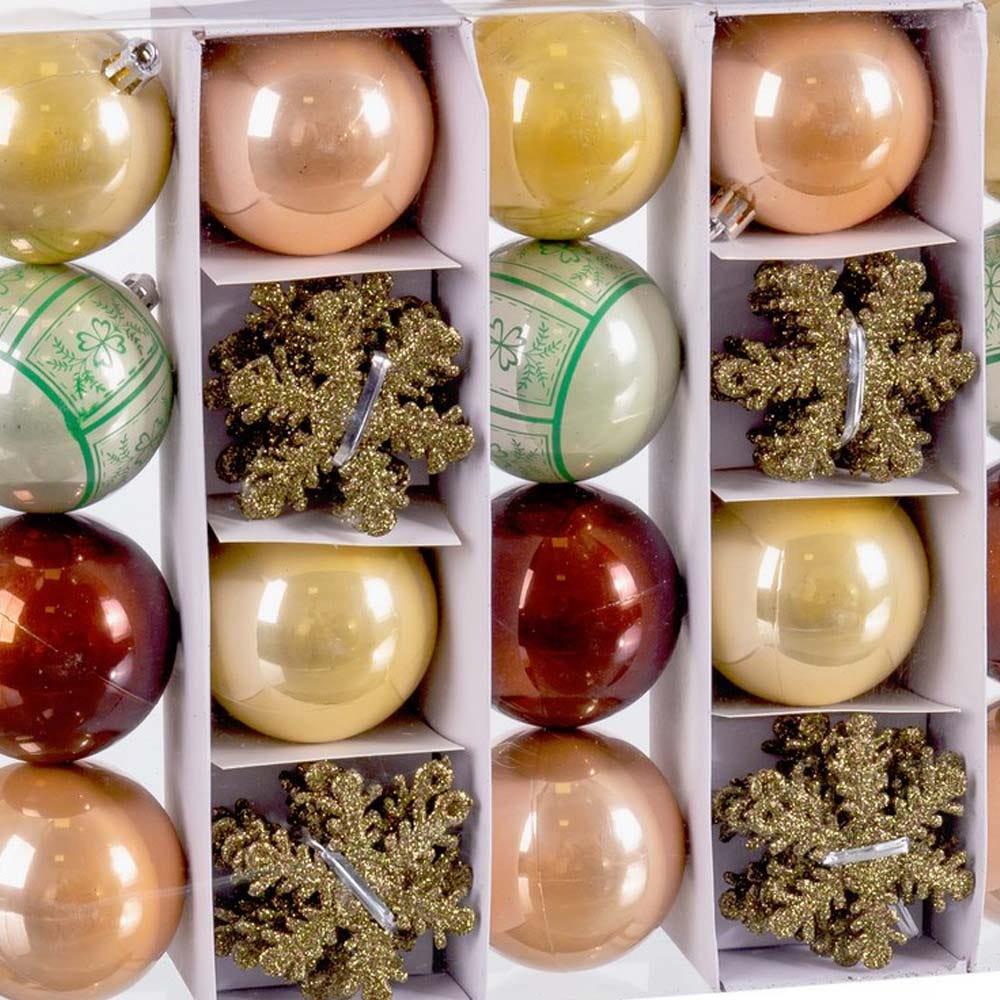 lolahome Set de 40 bolas de Navidad y estrellas multicolor de 6 cm