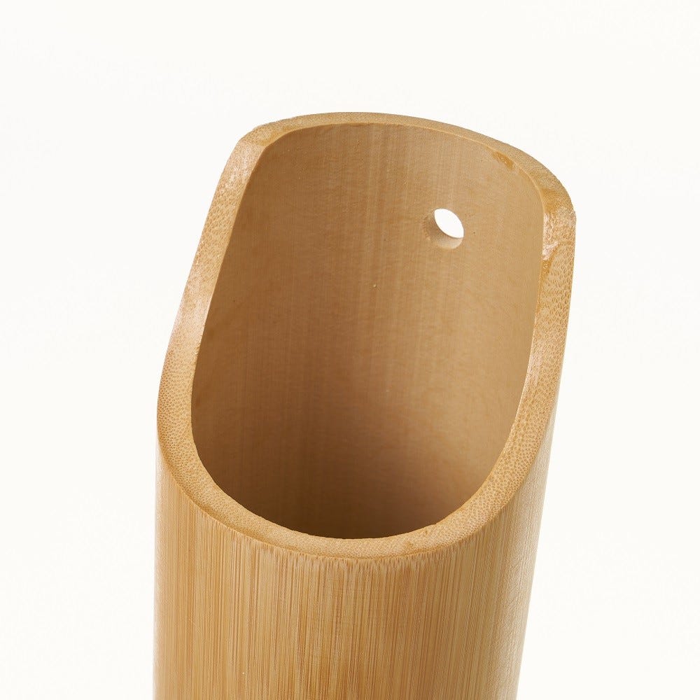 Lolahome Set De Porta Utensilios Con 4 Accesorios De Bambú Natural De Ø 8x32 Cm