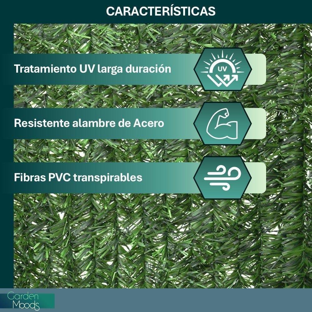 Lolahome Seto Artificial Verde De 1x3 M. 1 Unidad. Alta Ocultación Con Tratamiento UV Realista Y Natural No Inflamable Transpirable. Para Jardín Balcón Terraza