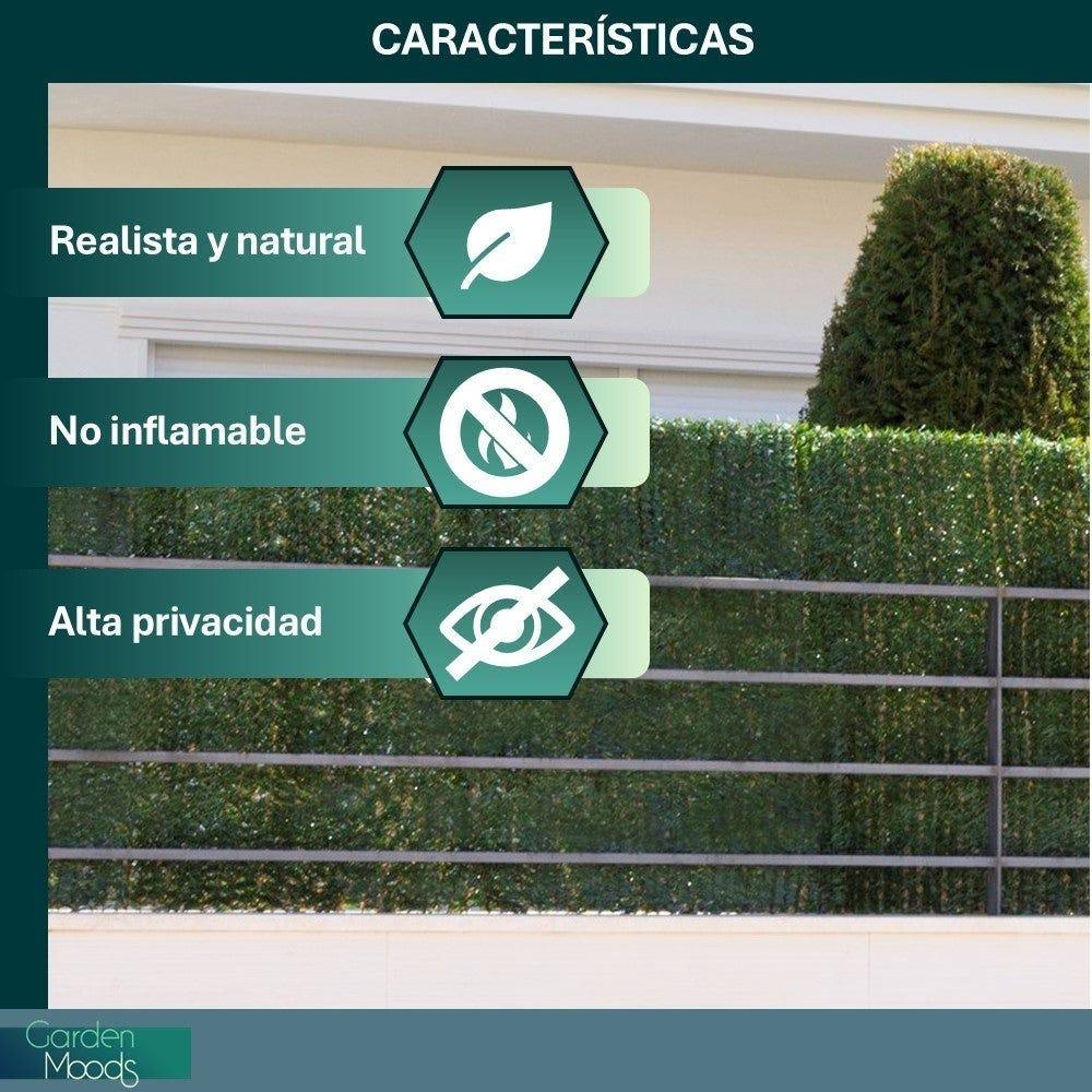 Lolahome Seto Artificial Verde De 1x3 M. 1 Unidad. Alta Ocultación Con Tratamiento UV Realista Y Natural No Inflamable Transpirable. Para Jardín Balcón Terraza
