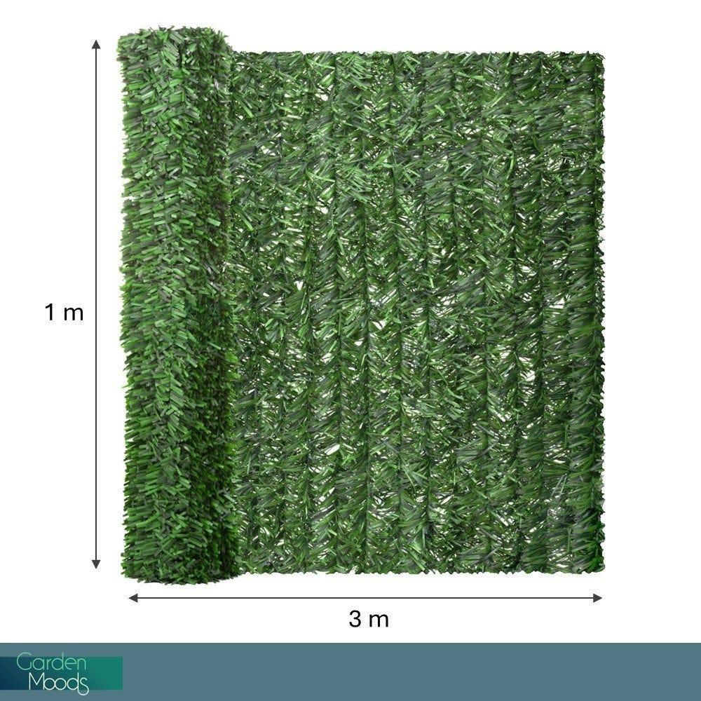 lolahome Seto artificial Verde de 1x3 m. 1 unidad. Alta Ocultación con Tratamiento UV Realista y Natural No inflamable Transpirable. Para Jardín Balcón Terraza