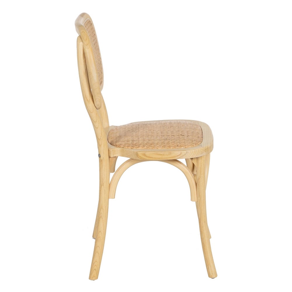 Lolahome Silla Con Rejilla Natural De Madera De Olmo De 45x41x88 Cm