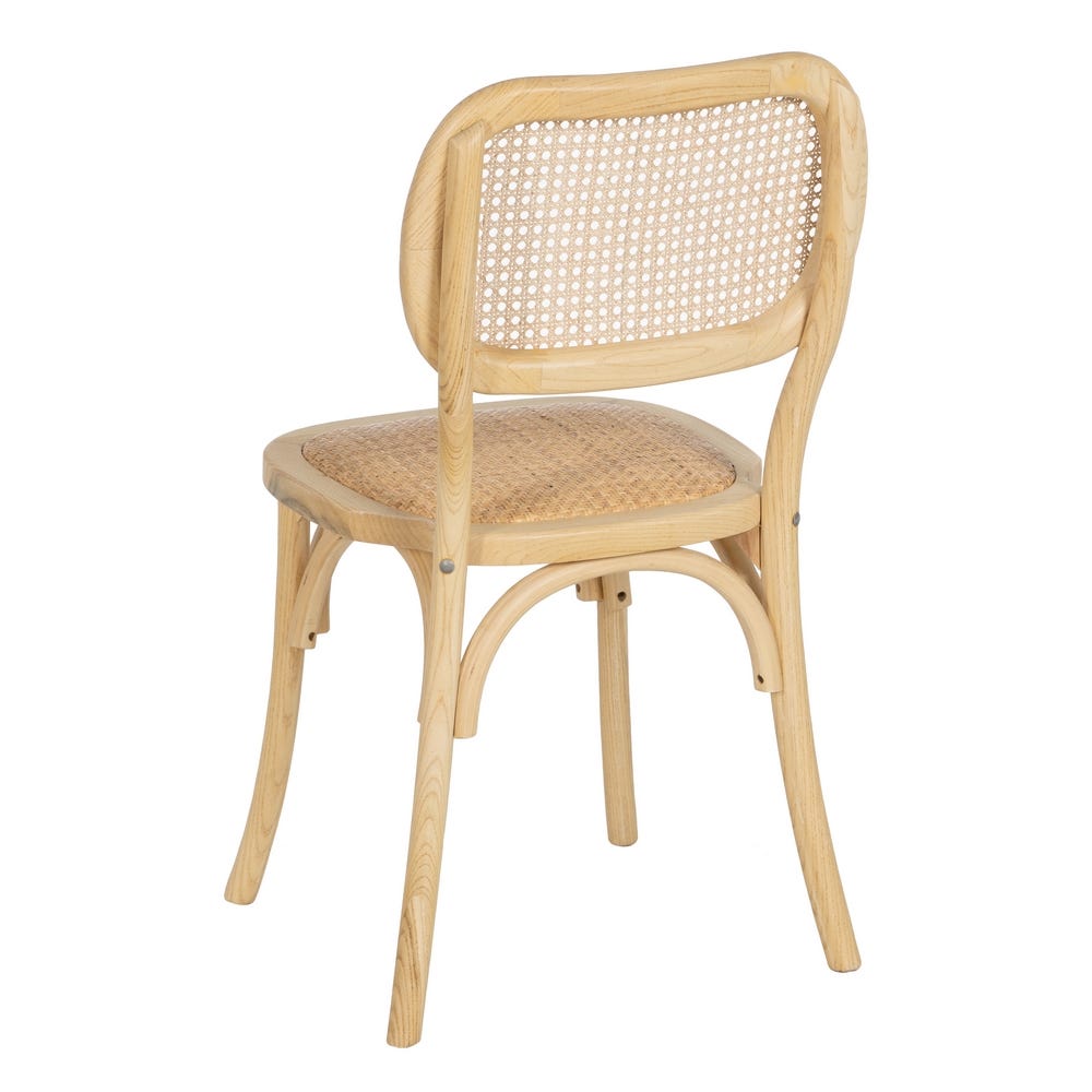 Lolahome Silla Con Rejilla Natural De Madera De Olmo De 45x41x88 Cm