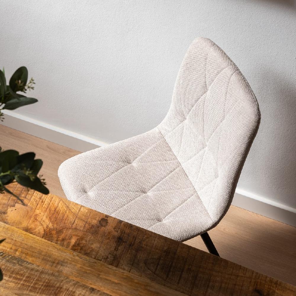 Lolahome Silla De Comedor Lina Rombos Tapizada En Lino