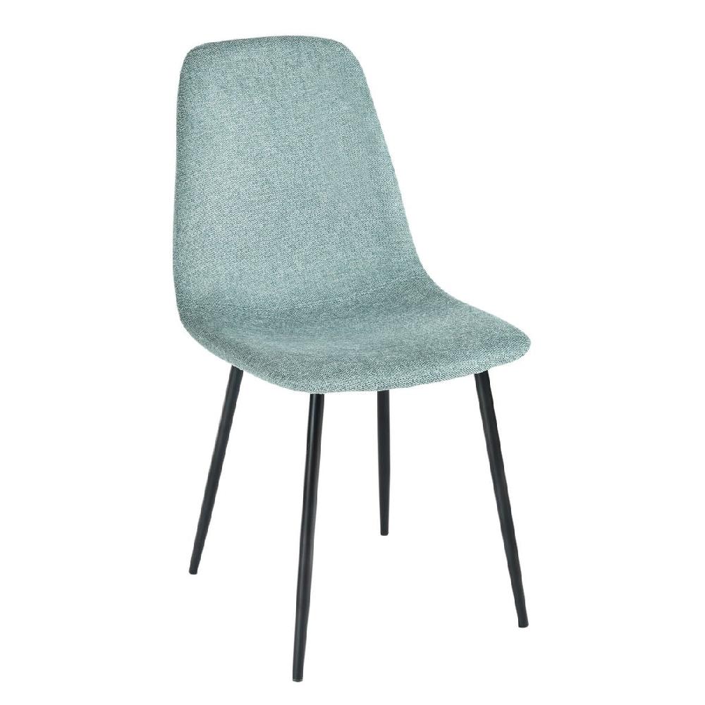 Lolahome Silla De Comedor Lina Tapizada En Lino Color Azul