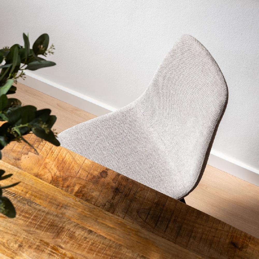 Lolahome Silla De Comedor Lina Tapizada En Lino Color Gris