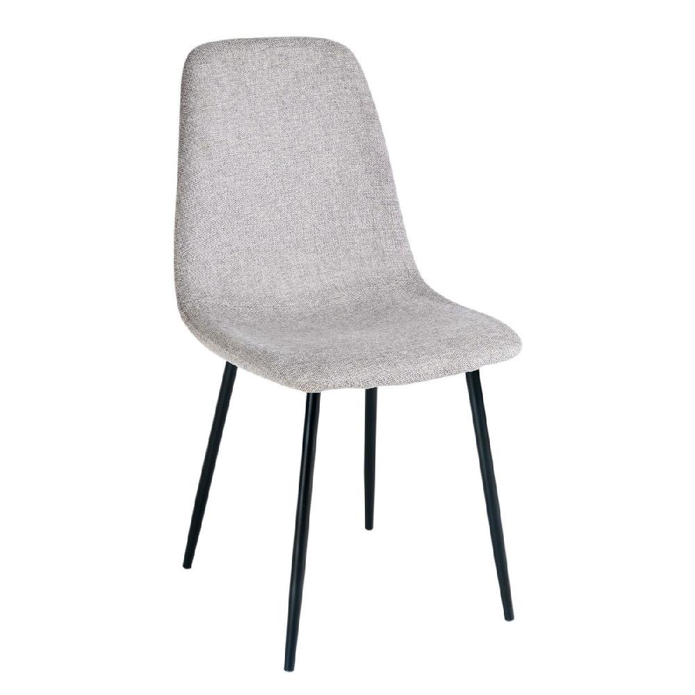 Lolahome Silla De Comedor Lina Tapizada En Lino Color Gris