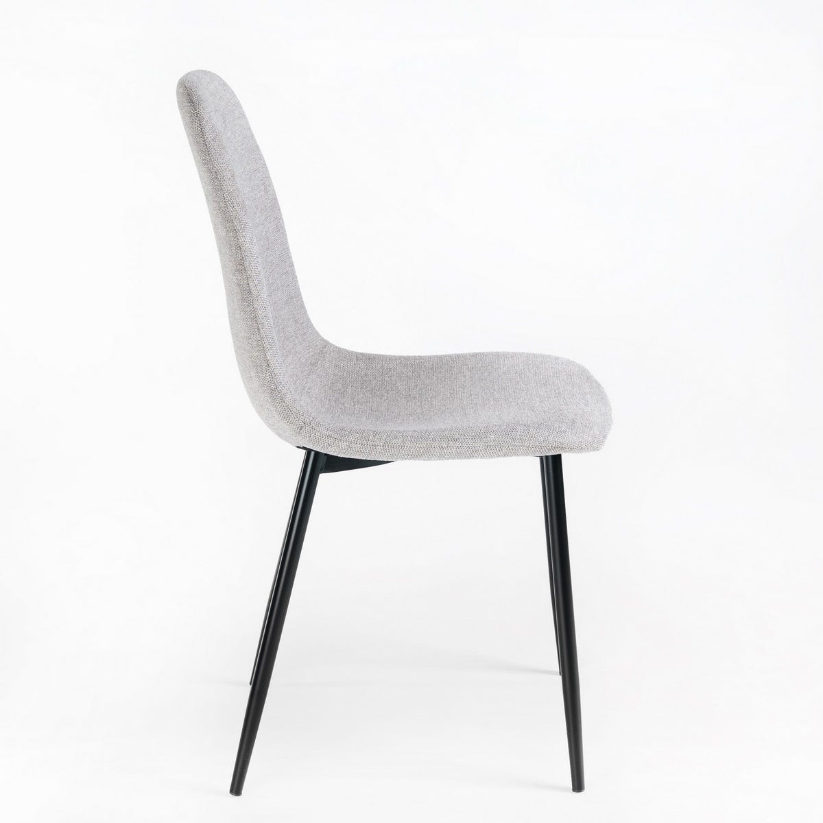 Lolahome Silla De Comedor Lina Tapizada En Lino Color Gris