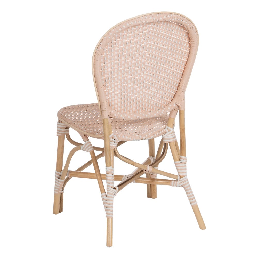 Lolahome Silla De Comedor Trenzada Beige Y Natural De Ratán De 47x54x93 Cm