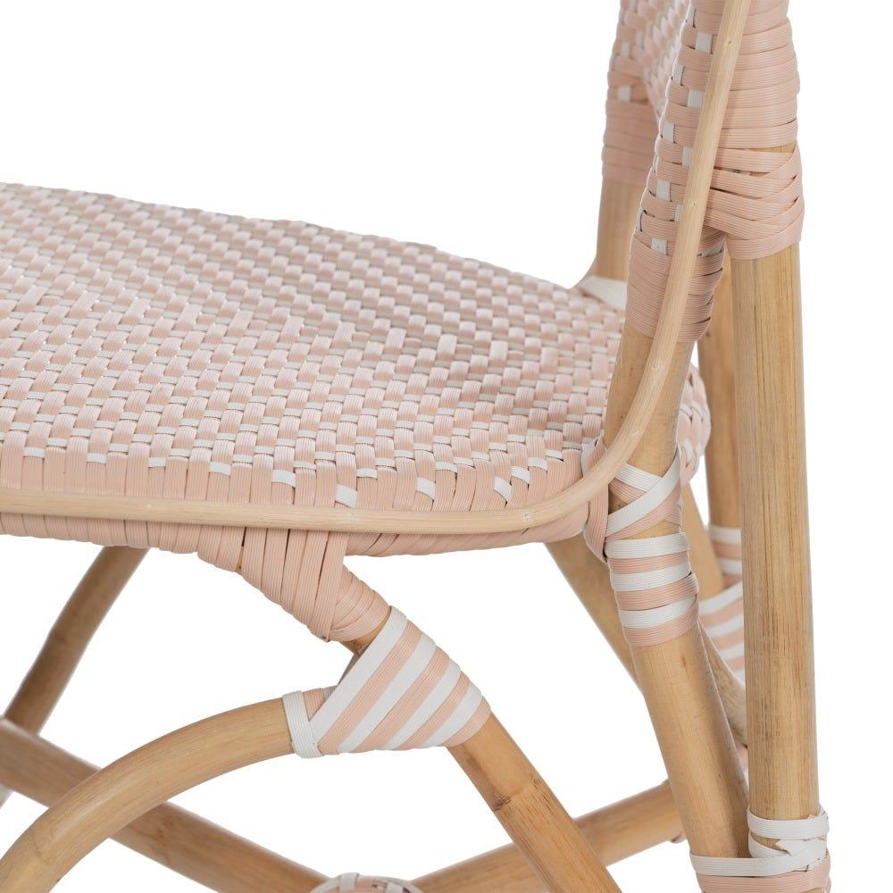Lolahome Silla De Comedor Trenzada Beige Y Natural De Ratán De 47x54x93 Cm