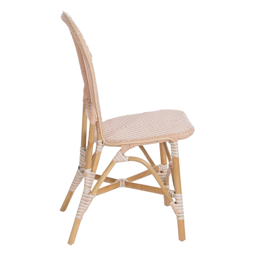 lolahome Silla de comedor trenzada beige y natural de ratán de 47x54x93 cm