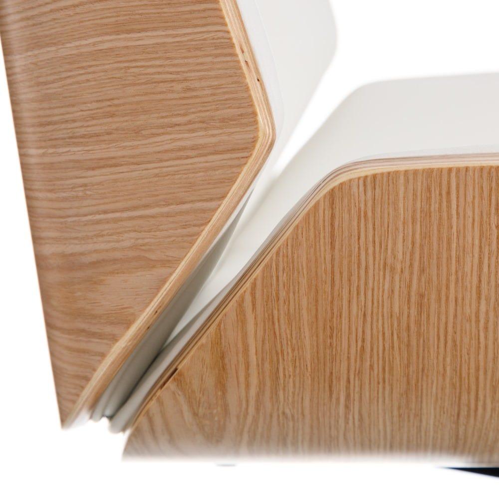 Lolahome Sillón Escritorio Con Ruedas Blanco De Polipiel Ergonómico