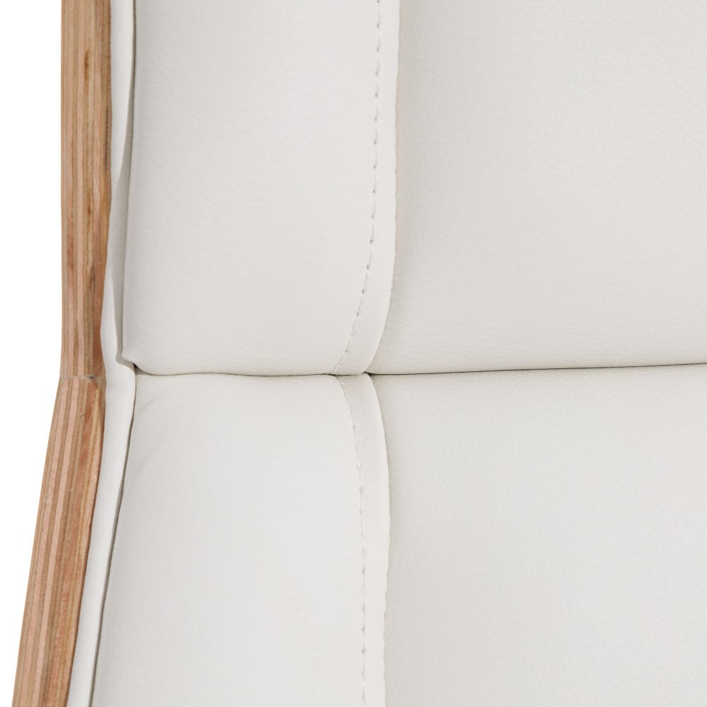 Lolahome Sillón Escritorio Con Ruedas Blanco De Polipiel Ergonómico