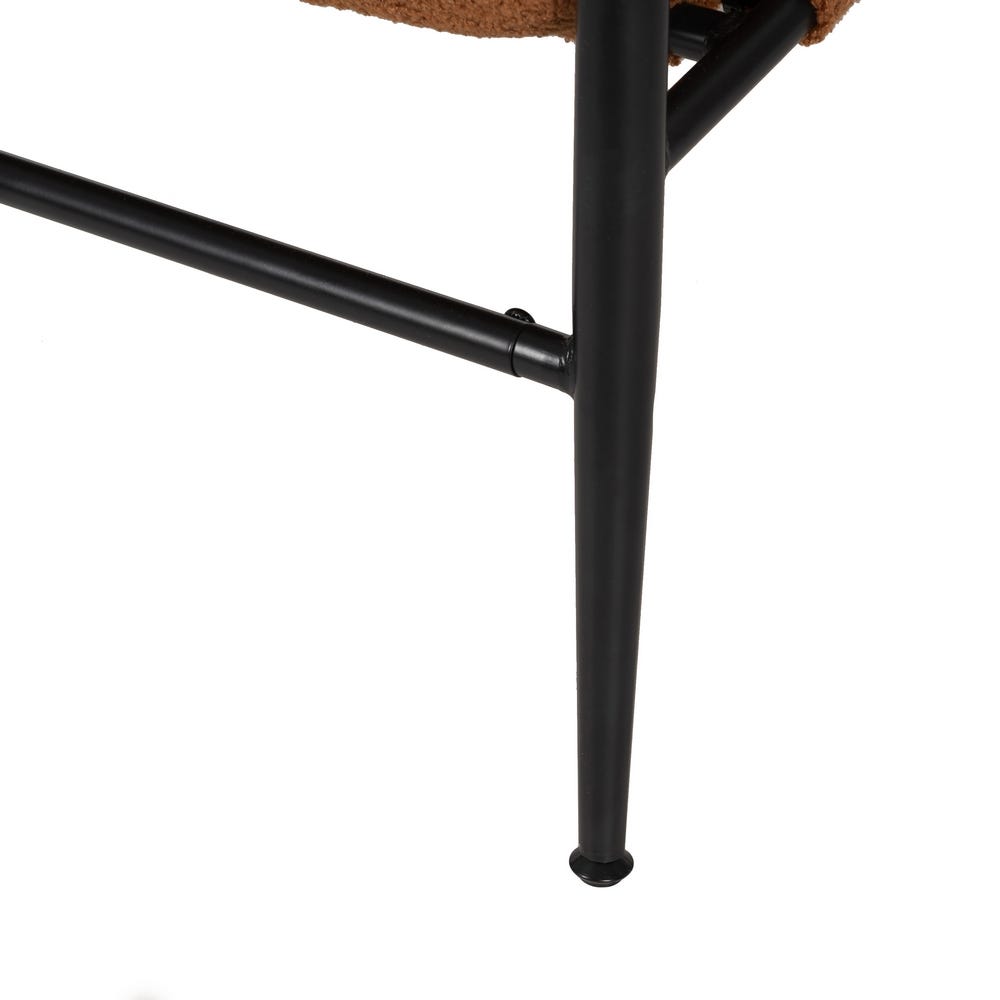 Lolahome Sillón Marrón De Diseño Bajo De Tela De Borreguito Y Metal