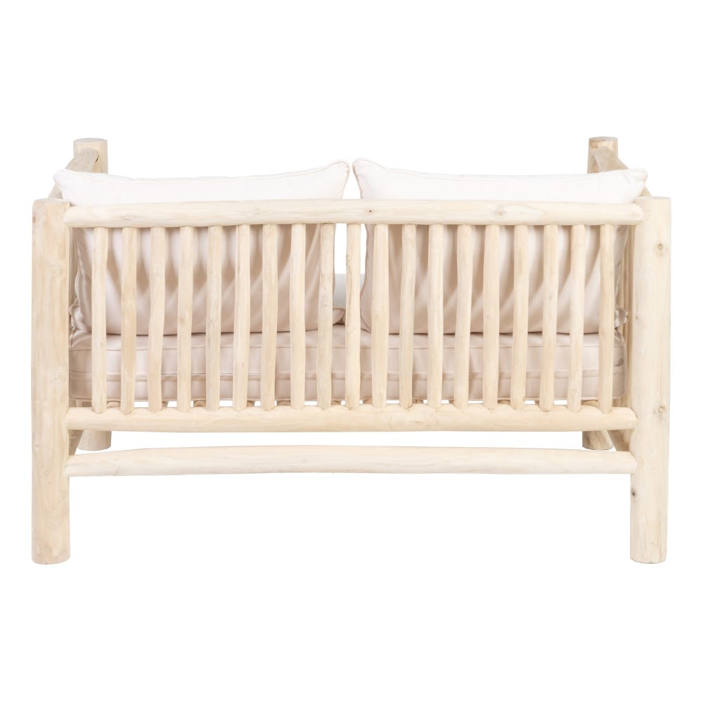 Lolahome Sofá 2 Plazas De Troncos De Madera De Teca Natural De 131x80x77 Cm